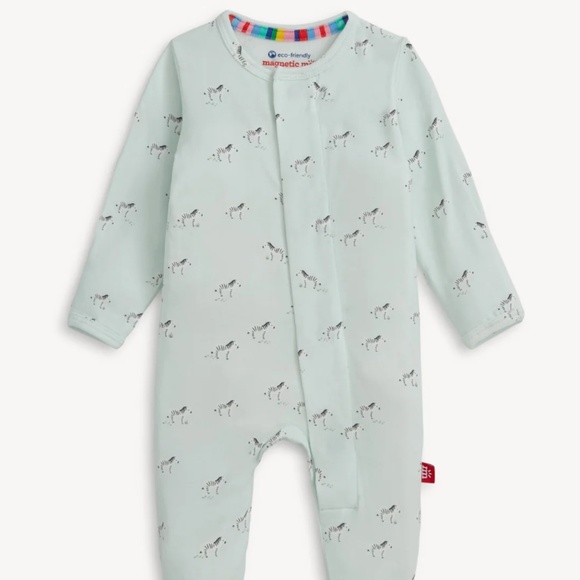 NWT Magnetic Me Preemie Footed Bodysuit One Piece in Teal Zebra Print 5lbs NEW - Picture 1 of 4